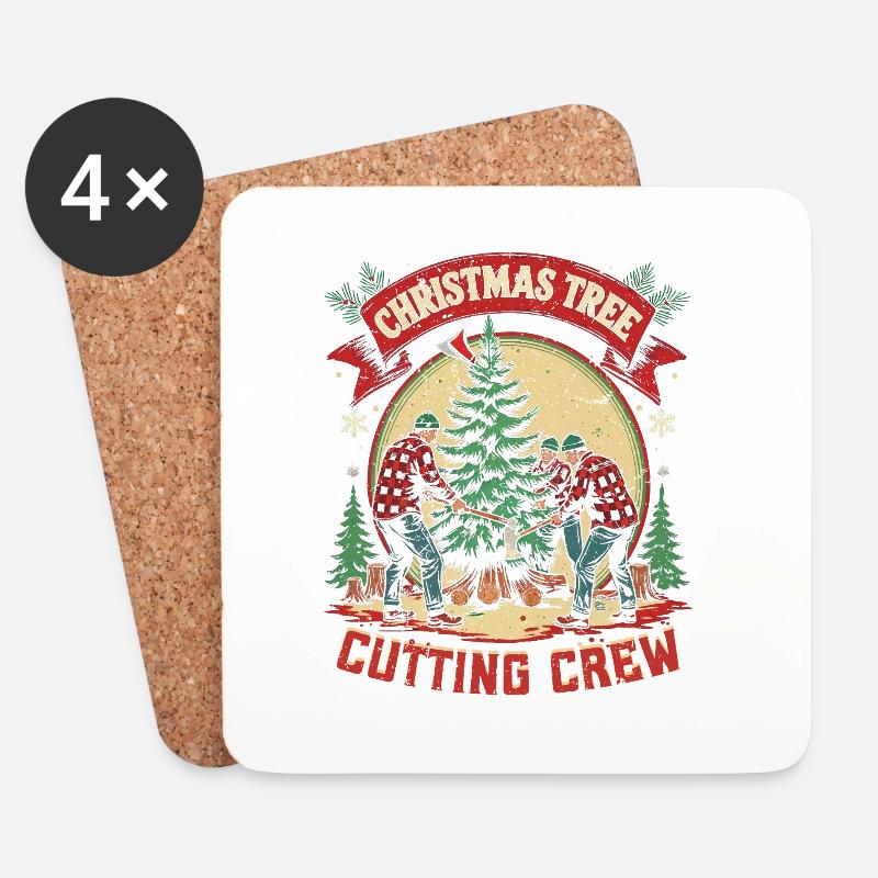 Weihnachtsbaum Züchter Christmas Tree Cutting Crew - Untersetzer (4er-Set) - Weiß