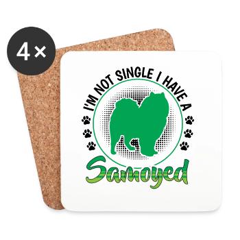 Samoyed Non Single Sled Dog - Coasters (set of 4) - white - Front