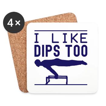 Fanatiques de fitness J’aime aussi les trempettes Gymnastique suédoise Gym - Dessous de verre (lot de 4) - blanc - Devant