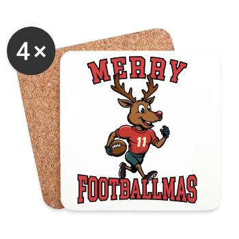 Frohe Footballmas - Untersetzer (4er-Set) - Weiß - Vorne