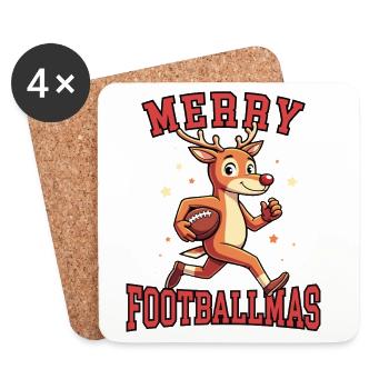 Frohe Footballmas - Untersetzer (4er-Set) - Weiß - Vorne