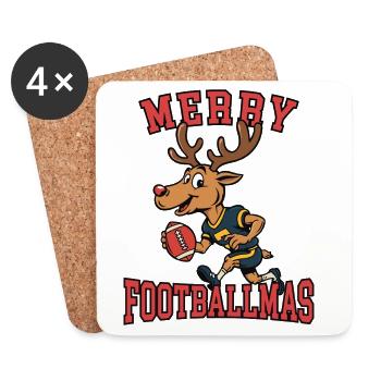 Frohe Footballmas - Untersetzer (4er-Set) - Weiß - Vorne