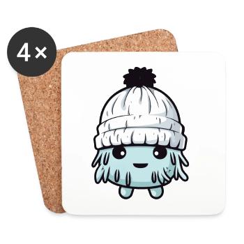 Eskimo Cold Comic Winter - Coasters (set of 4) - white - Front