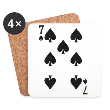 Seven Spades Hearts Pattern Spades - Coasters (set of 4) - white - Front