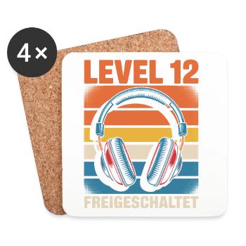 Birthday Level 12 Unlocked - Coasters (set of 4) - white - Front