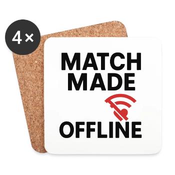 Match Made Offline Love Design - Untersetzer (4er-Set) - Weiß - Vorne