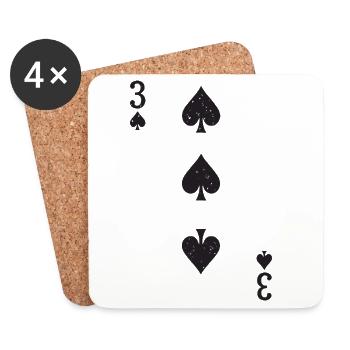Three spades - Coasters (set of 4) - white - Front