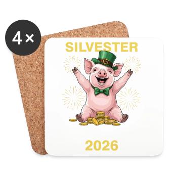 New Year's Eve Outfit 2026 - Coasters (set of 4) - white - Front