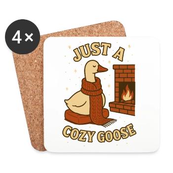 Weihnachten Gans Gemütlich Familie Lustig Urlaub Design - Untersetzer (4er-Set) - Weiß - Vorne