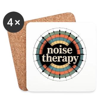 Retro Grunge – Noise Therapy - Untersetzer (4er-Set) - Weiß - Vorne