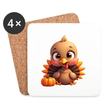 Thanksgiving Truthahn Baby - Untersetzer (4er-Set) - Weiß - Vorne