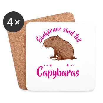 Capybara sind echt Wasserschwein - Untersetzer (4er-Set) - Weiß - Vorne