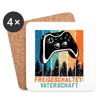 Bald Papa ERRUNGENSCHAFT FREIGESCHALTET Retro - Untersetzer (4er-Set) - Weiß - Vorne