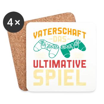 FATHERHOOD THE ULTIMATE GAME Fun - Coasters (set of 4) - white - Front
