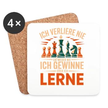  Ich Verliere Nie Entweder Ich Gewinne Oder Ich - Untersetzer (4er-Set) - Weiß - Vorne