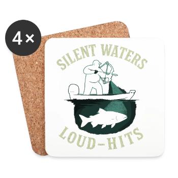 Silent Waters Loud Hits Angler Adventure - Dessous de verre (lot de 4) - blanc - Devant