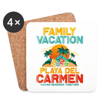 Family Vacation 2026 Playa del Carmen - Untersetzer (4er-Set) - Weiß - Vorne