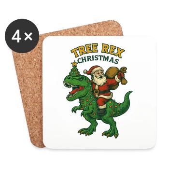 Noël - Tree Rex Christmas - Coasters (set of 4) - white - Front