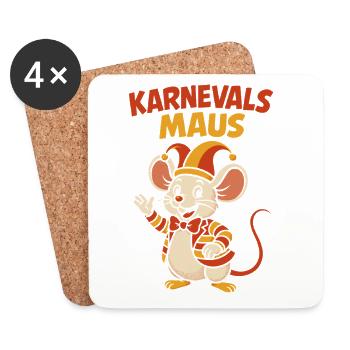 Karnevals Maus Cartoon - Untersetzer (4er-Set) - Weiß - Vorne
