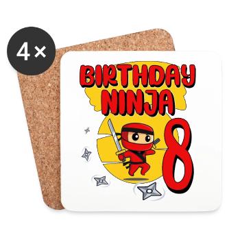 Birthday Ninja 8 Year Old Birthday Party Gift - Untersetzer (4er-Set) - Weiß - Vorne