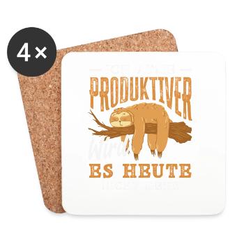 I'm breathing – it doesn't get any more productive today - Coasters (set of 4) - white - Front