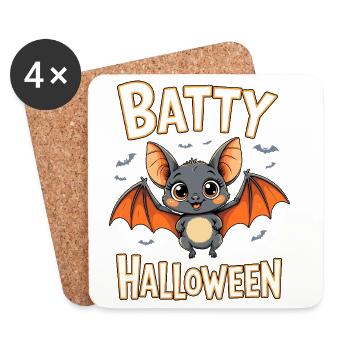 Fledermaus Halloween Kostüm süß Happy Batty - Untersetzer (4er-Set) - Weiß - Vorne