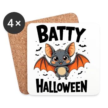 Chauve-souris Halloween Costume Drôle Batty Halloween - Dessous de verre (lot de 4) - blanc - Devant