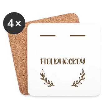 I Love Field Hockey Emblem - Coasters (set of 4) - white - Front