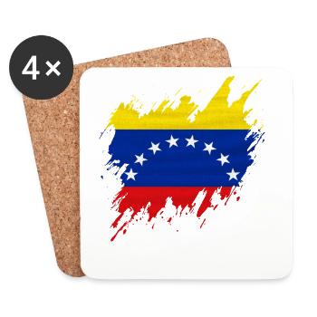 Drapeau du Venezuela, style déchiré - Dessous de verre (lot de 4) - blanc - Devant
