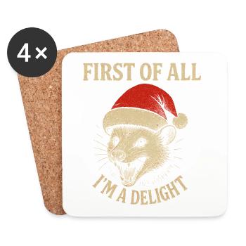 First of All I'm a Delight - Coasters (set of 4) - white - Front