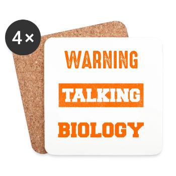Warning: Biology Talk - Coasters (set of 4) - white - Front