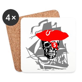 Pirate - Coasters (set of 4) - white - Front