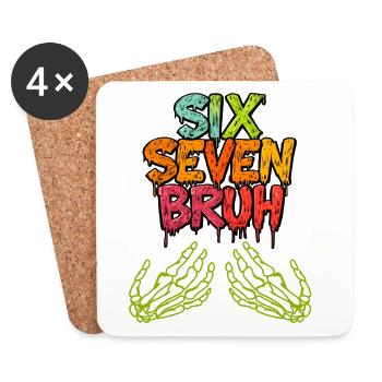 Lustige Brainrot 67 Skelett Hand Halloween Gen Z - Untersetzer (4er-Set) - Weiß - Vorne