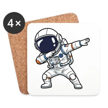 Tampon d’astronaute - Dessous de verre (lot de 4) - blanc - Devant