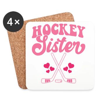 Hockey Hockey sur glace Cadeau pour joueur de hockey sur glace - Dessous de verre (lot de 4) - blanc - Devant