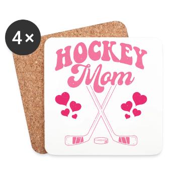 hockey mom - Coasters (set of 4) - white - Front