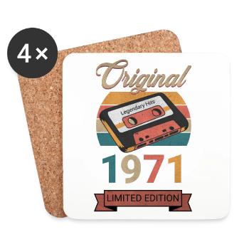 Original 1971 Édition Limitée Cadeau d’Anniversaire - Dessous de verre (lot de 4) - blanc - Devant