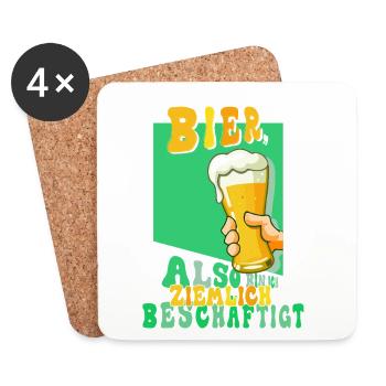 Amateurs de bière Dicton de bière Buveurs de bière Alcool - Dessous de verre (lot de 4) - blanc - Devant