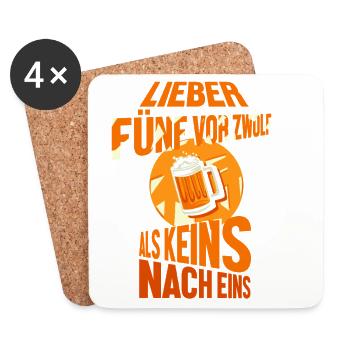 Bierliebhaber Bier Spruch Biertrinker Saufen - Untersetzer (4er-Set) - Weiß - Vorne