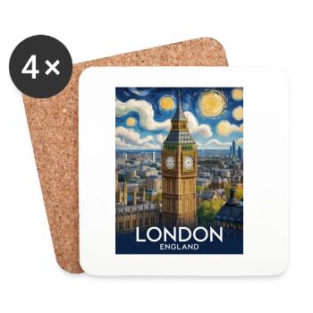Londres - Dessous de verre (lot de 4) - blanc - Devant