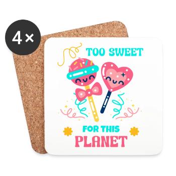 Candy Queen Candy Mode - Dessous de verre (lot de 4) - blanc - Devant