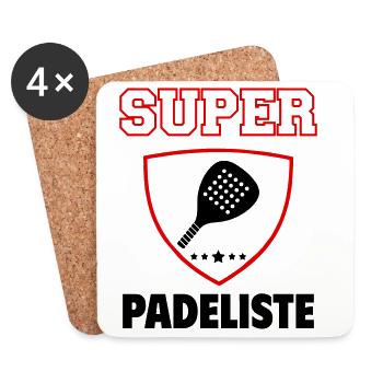 Super padeliste, fête des pères, noël - Dessous de verre (lot de 4) - blanc - Devant