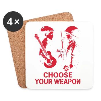 Choisissez votre arme – La paix au lieu de la guerre - Dessous de verre (lot de 4) - blanc - Devant