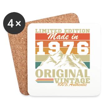1976 Vintage Retro Geburtstagsgeschenk - Untersetzer (4er-Set) - Weiß - Vorne