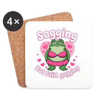 Embarrassing Funny Meme Frog Inappropriate - Coasters (set of 4) - white - Front