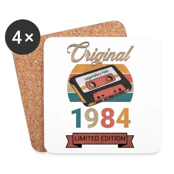 Original 1984 Limited Edition Geburtstag Geschenk - Untersetzer (4er-Set) - Weiß - Vorne