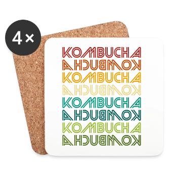 Kombucha Farbverlauf Mehrfach-Print - Untersetzer (4er-Set) - Weiß - Vorne