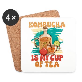 Kombucha ist mein Cup of Tea - Untersetzer (4er-Set) - Weiß - Vorne