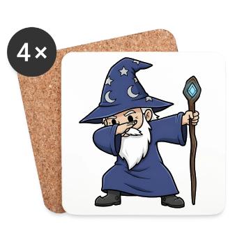 Dabbing Wizard – Lustiger Zauberer Design - Untersetzer (4er-Set) - Weiß - Vorne