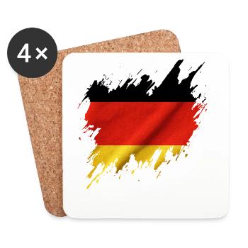 Germany flag, ripped style - Coasters (set of 4) - white - Front
